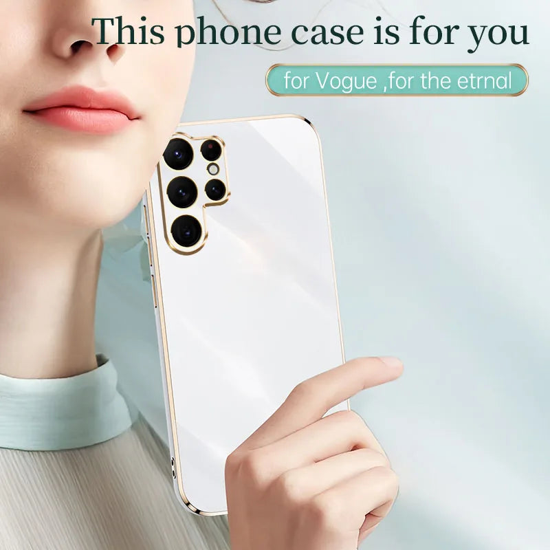 Square Plating Fashion Phone Case for Samsung Galaxy S26 S25 S24 S23 S22 S21 S20 Ultra S26Ultra 5G Soft Silicon Back Cover Shell