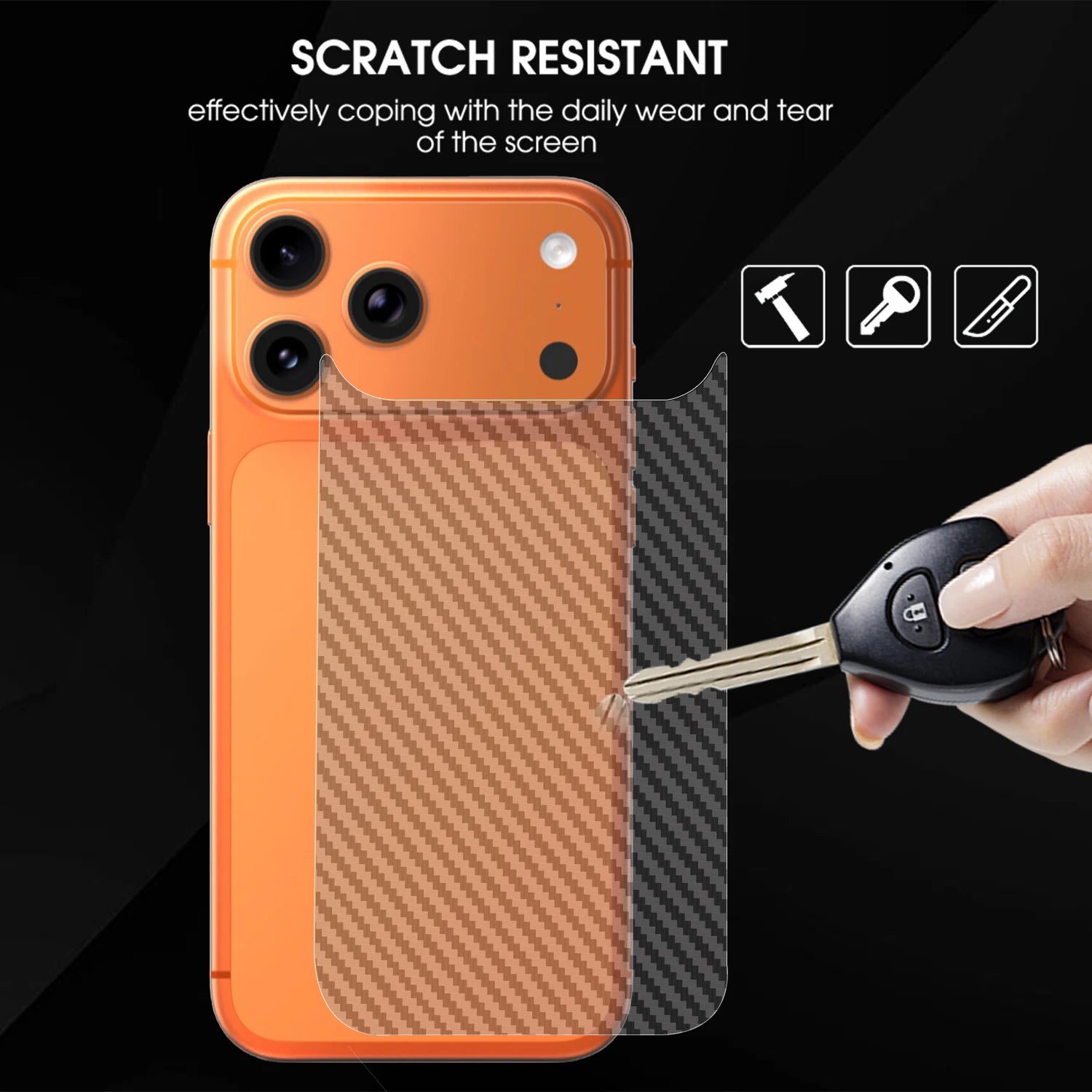 2/6Pcs Carbon Fiber Back Soft Film for IPhone 17 Pro Max 17Air 17Pro Anti-Scratch Clear Back Protective Cover For iPhone17 17PM