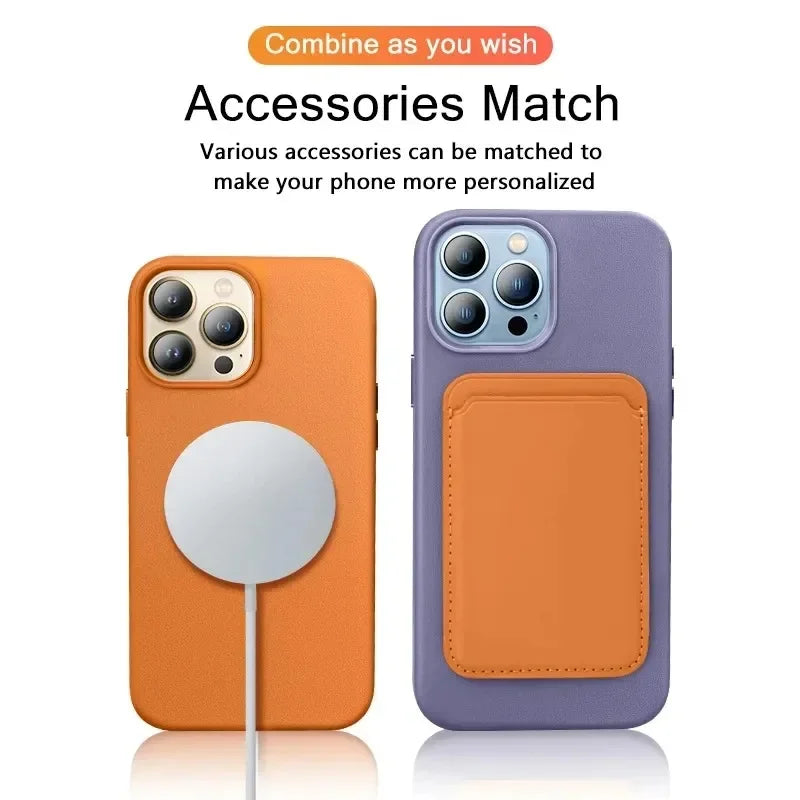 Official Magnetic Leather Case for Apple iPhone 17 Pro Max 16 13 12 14 15 Plus Original MacSafe for MagSafe Cover Accessories