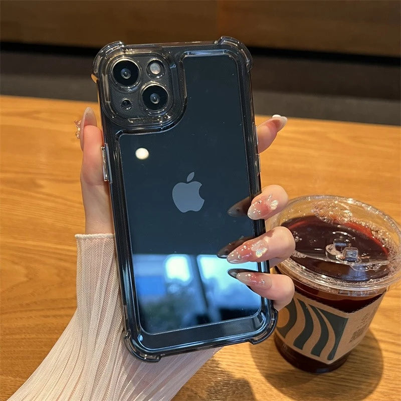 Luxury Shockproof Transparent Case For iPhone 17 Air 16 15 14 13 12 11 Pro Max 16E 7 8 Plus Bumper Cases Cover