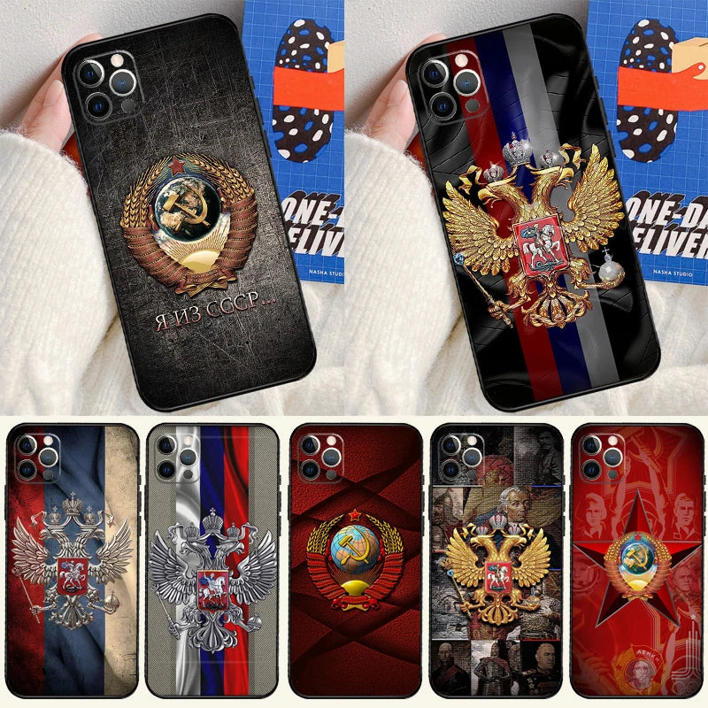 Coat Of Arms Russian CCCP Flag Case For iPhone 17 Pro Max 17 Air 15 14 13 12 11 16 Pro Max mini 16e 15 16 Plus Funda Cover