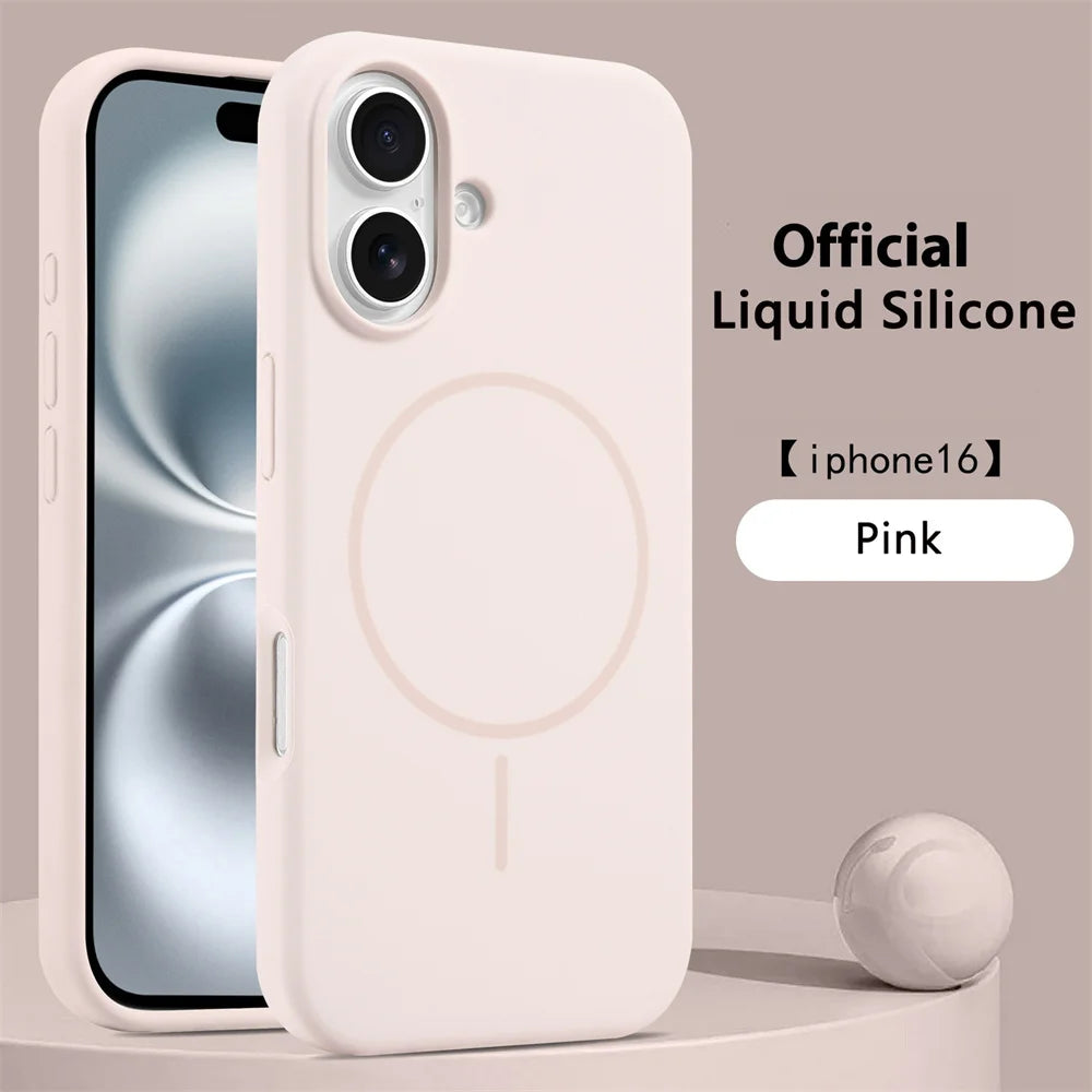 Luxury Official Liquid Silicone For Magsafe Case For iPhone 17 Air 16 Plus 15 14 13 12 Pro Max Magnetic Wireless Charge Cover