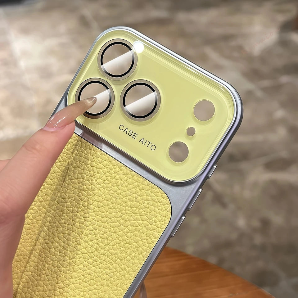 Big Window Leather Matte Magnetic Phone Case For iPhone 17 13 14 15 16 Pro Max Magsafe Luxury Wireless Charge Protector Cover