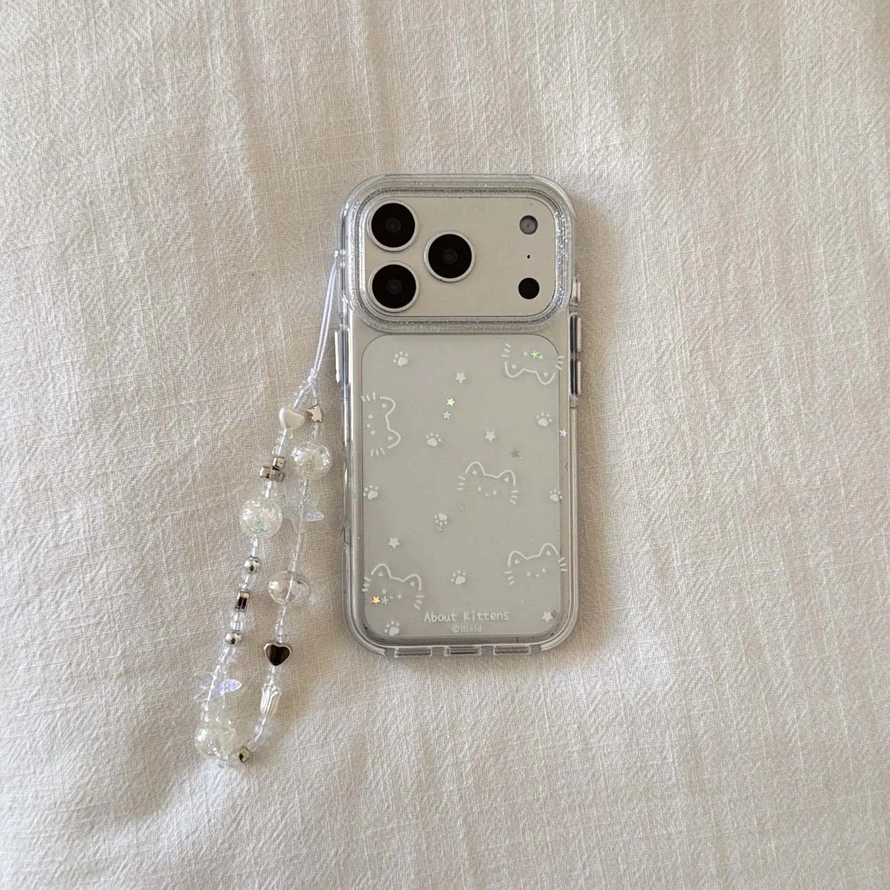 Cute cat line shiny stars paw print ins imd back cover for iphone 17 14 15 promax 13 16 pro max phone case bacelet capa