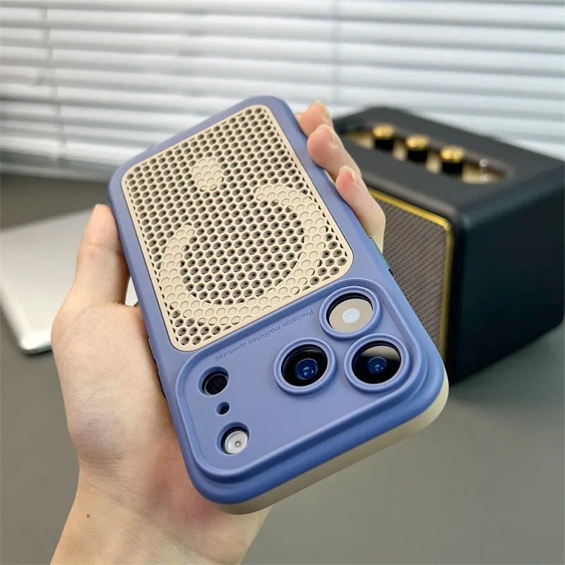 Slim Matte Cooling Skin-friendly for Magsafe Case For iPhone 17 16 15 14 13 12 Pro Max 16 15 14 Plus Mesh Heat Dissipate Cover