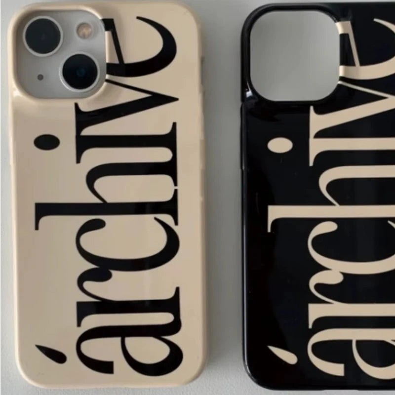Minimalist And Personalized Letter Archive Phone Case for iPhone 17AIR 16 15 14 13 12 11 PRO MAX XS XR 7 8 PLUS Y2K Soft Cover
