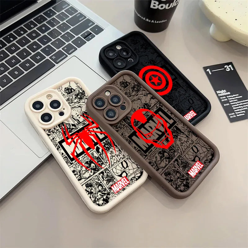Comics SpidermanS IronmanS Phone Case For Xiaomi Mi 15T 17 15 14 13 14T Lite Poco M7 F7 M6 X8 X7 X6 X5 Pro Max Ultra 4G 5G Cover