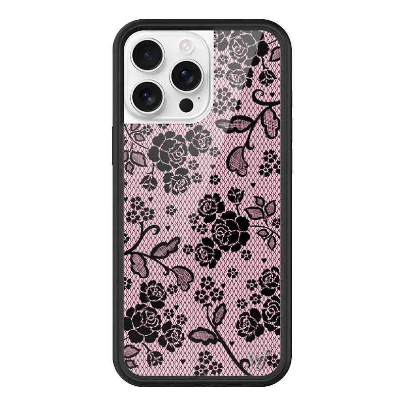 Wildflower Lace Lover Cool Girl Shockproof Phone Case for iPhone 12 13 14 15 16 17 Pro Max Fashion Flower Anti-Fall Back Cover﻿﻿