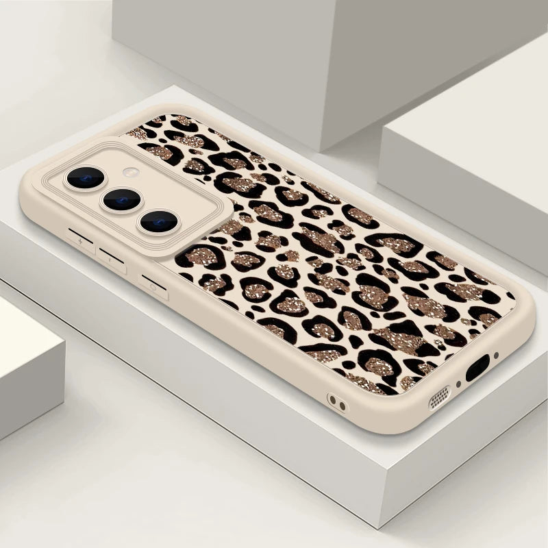Brown Leopard Print Phone Case For Samsung Galaxy A17 A57 A56 A16 A55 A15 A36 A26 5G S26 S25 S23 S24 Ultra S24 S25 FE TPU Cover