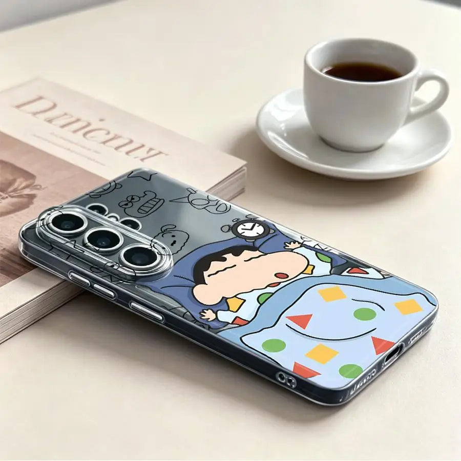 Shin-ChanS Cute Case for Samsung Galaxy S26 S25 Edge Note 20 Ultra 10 S23 Ultra S21 S22 FE S24 S20 Plus Phone Cover