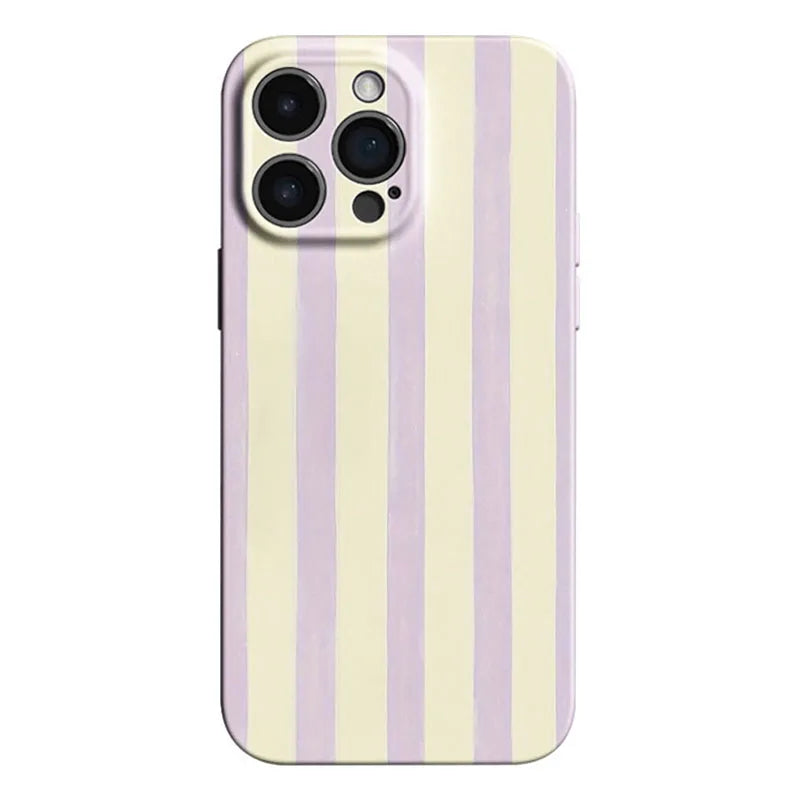 Phone Case For iPhone 17 16 15 14 13 12 11 Pro Max Air 16e 7 8 Plus XS Max X XR Purple Stripe Hard PC Bumper Cover Coque