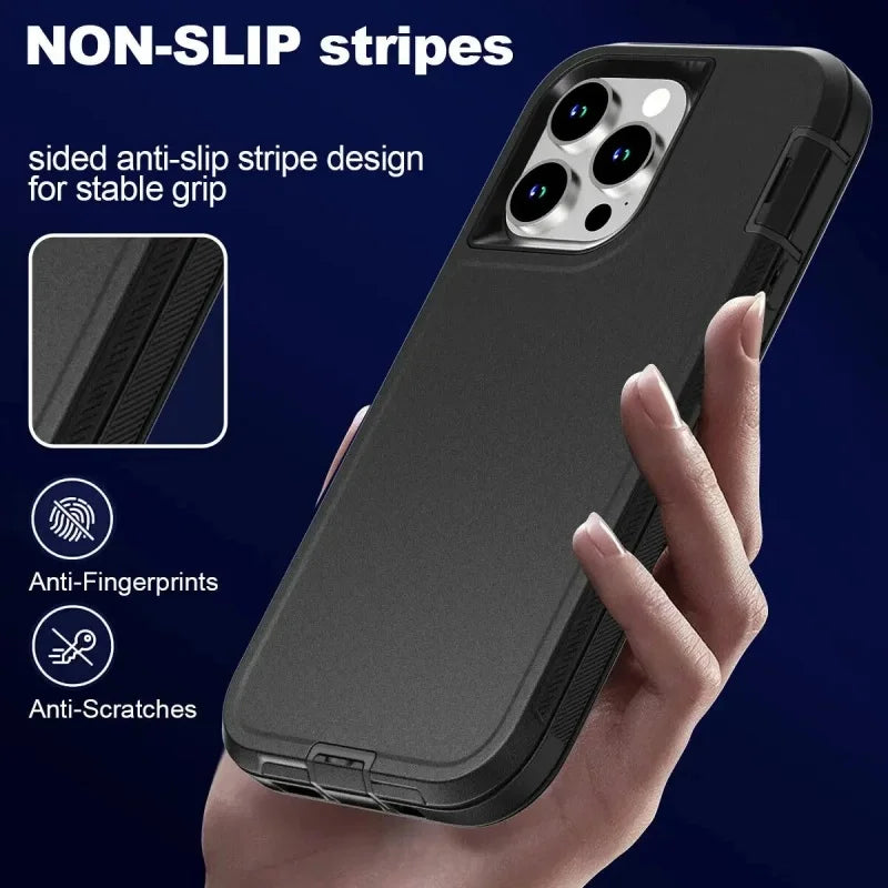 3IN1 Heavy Duty Military Dustproof Phone Case For iPhone 17 16E 15 16 14 Plus 13 12 MINI 11 17 Pro Max 17 Air Protection Cover