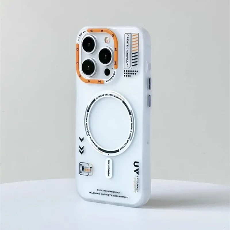 Magnetic Matte Original Case For iPhone 17 Air 16 15 14 13 Pro Max For Magsafe Wireless Charge Metal Lens Frame Buttons Cover