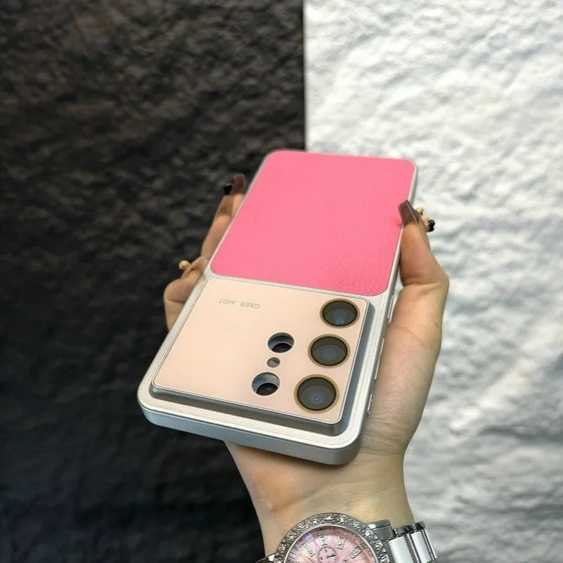 Luxury Lychee Leather Case For Samsung S26 Ultra Full Camera Protector Large Window Cover For Galaxy S26 Plus Slim Matte Fundas