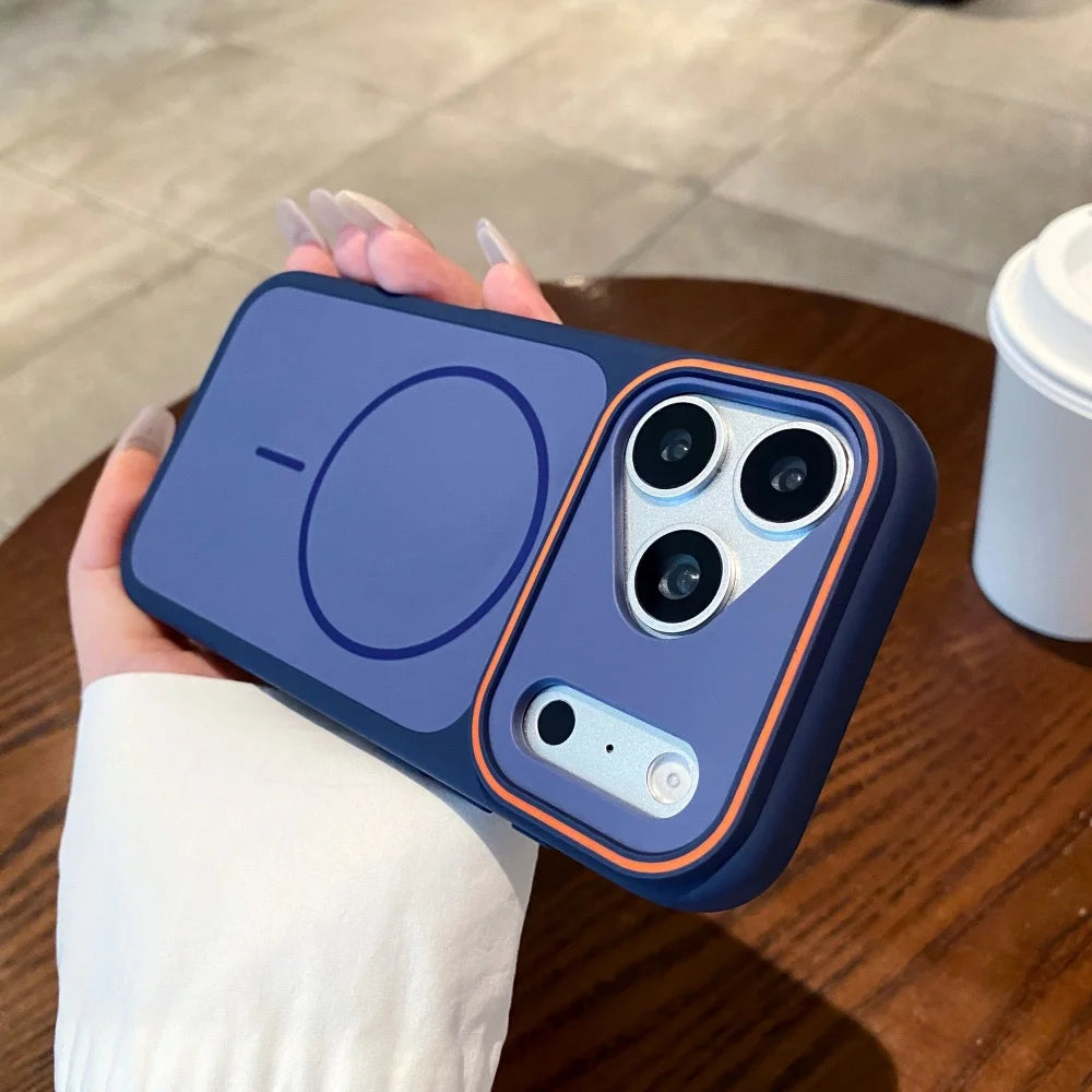 For Magsafe Skin Feel Frosted Case for iPhone 12 13 14 15 16 17 Pro Max Air Plus 11 Magnetic Large Viewport Shockproof Cover