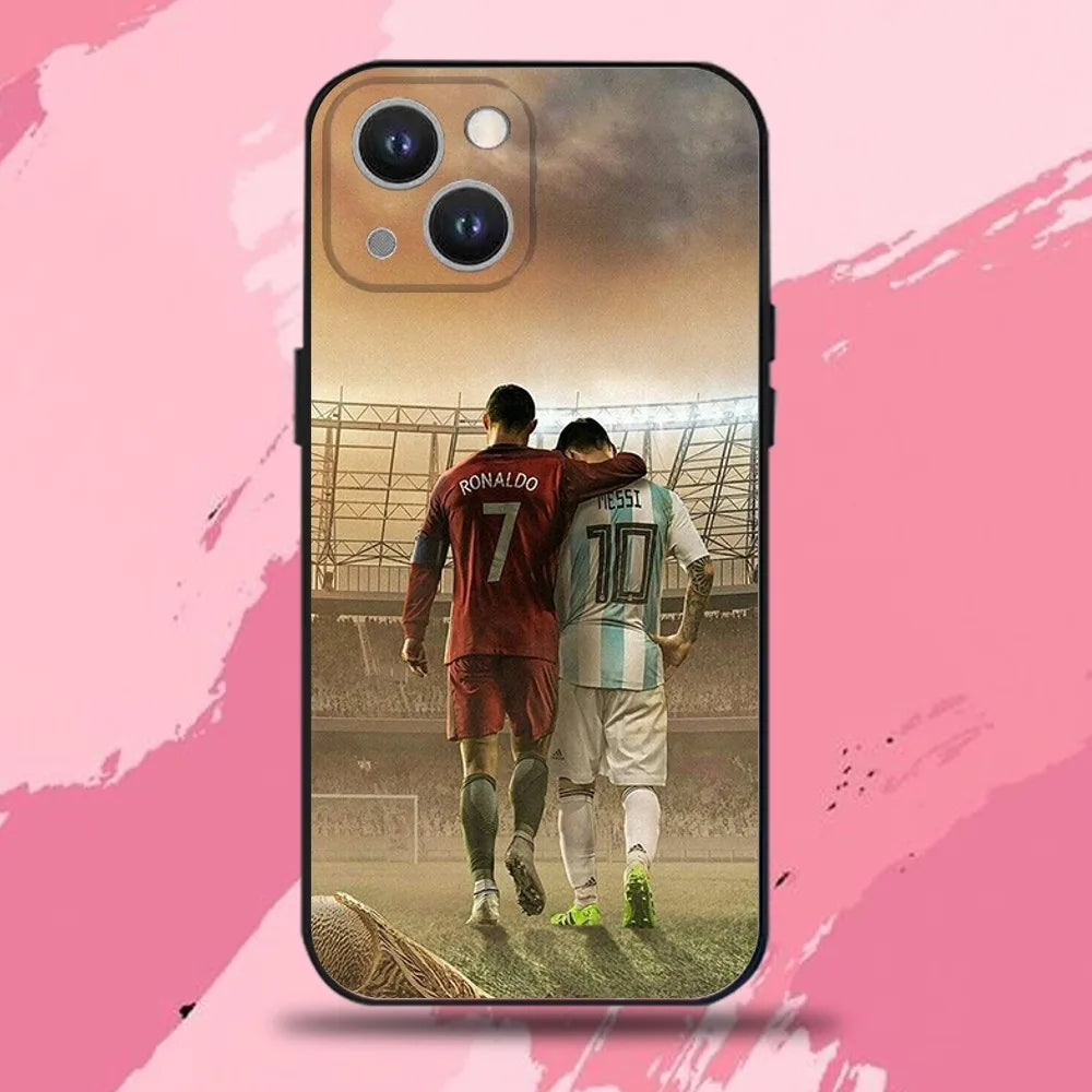 CR7 Football Star R-Ronaldo-ES Phone Case For iPhone16,15,14,13,12,11 Plus,Pro Max,XS,X,XR,SE,Mini,8,7,Soft Silicone Black Cover