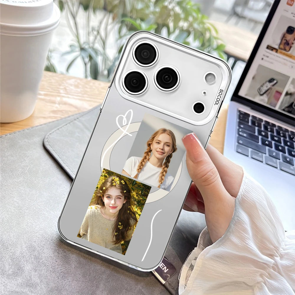 DIY Custom Photo Magnetic Phone Case For iPhone 17 16 15 14 13 12 11 Pro Max 7 8 Plus SE 2020 2022 XS XR 16e Protect Back Cover