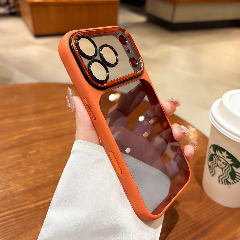 Luxury Orange Phone Case for IPhone 17 Air 16 15 14 13 12 Pro Max Plus 17Air 17Pro 16Pro IPones Clear Shockproof Bumper Cover