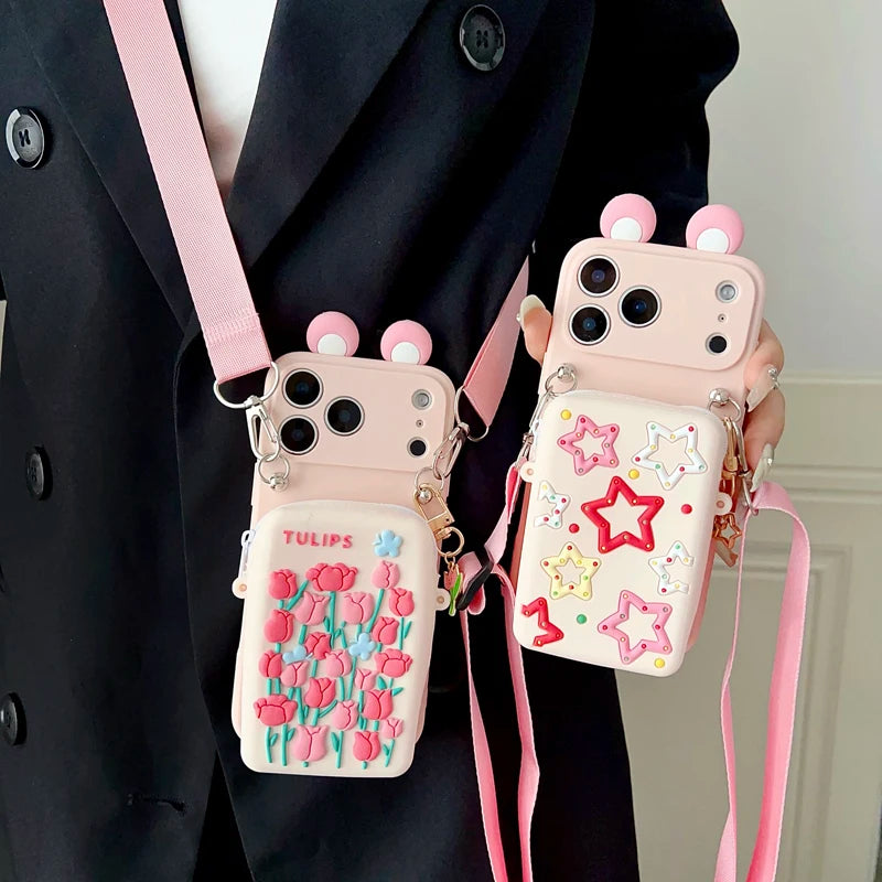 For Samsung Galaxy A17 A07 A16 A06 A26 A56 A04E A05 A05s A15 A25 A35 A55 Tulip Star Wallet Case With Accessories