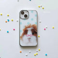 Korean Ins Glasses Guinea Pig Electroplated Drip Glue Phone Case For iPhone 17 Air 16 Pro Max 15 14 Plus 13 12 11 Back Cover
