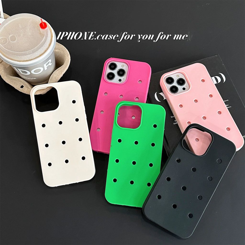 For Crocs Charming Silicone Case For iPhone 17 16 15 14 13 12 11 Pro Max Shockproof Cover