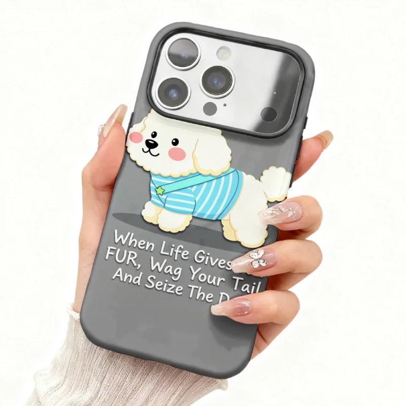 Dual Layer Cute Dog Magsafe Phone Case For iPhone 12 13 14 15 16 17 Air Pro Max Plus Anti-fall Fade Resistant Deluxe Cover