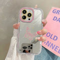 Lovely Love Butterfly Makeup Mirror Case For iPhone 17 Air 16 15 14 13 12 Pro Max 16 Plus Silicone Bumper Cute Back Covers Y2k