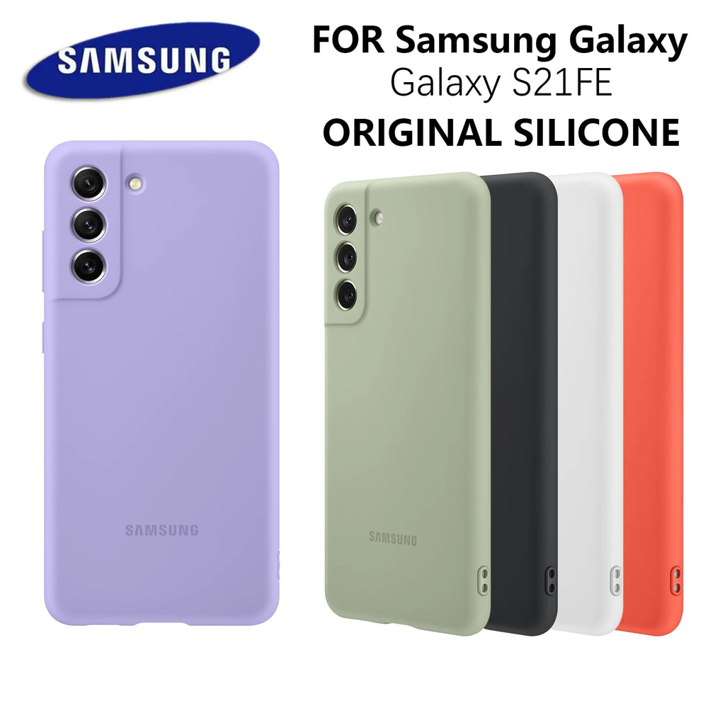For Samsung Galaxy S21 FE Original silicone case S21FE certified products Skin friendly S 21FE Shockproof phone cover