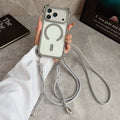 For Magsafe Lanyard Shockproof Clear Case For iPhone 17 Air 16 15 14 13 12 11 Pro Max Plus 16E Magnetic Wireless Charging Cover