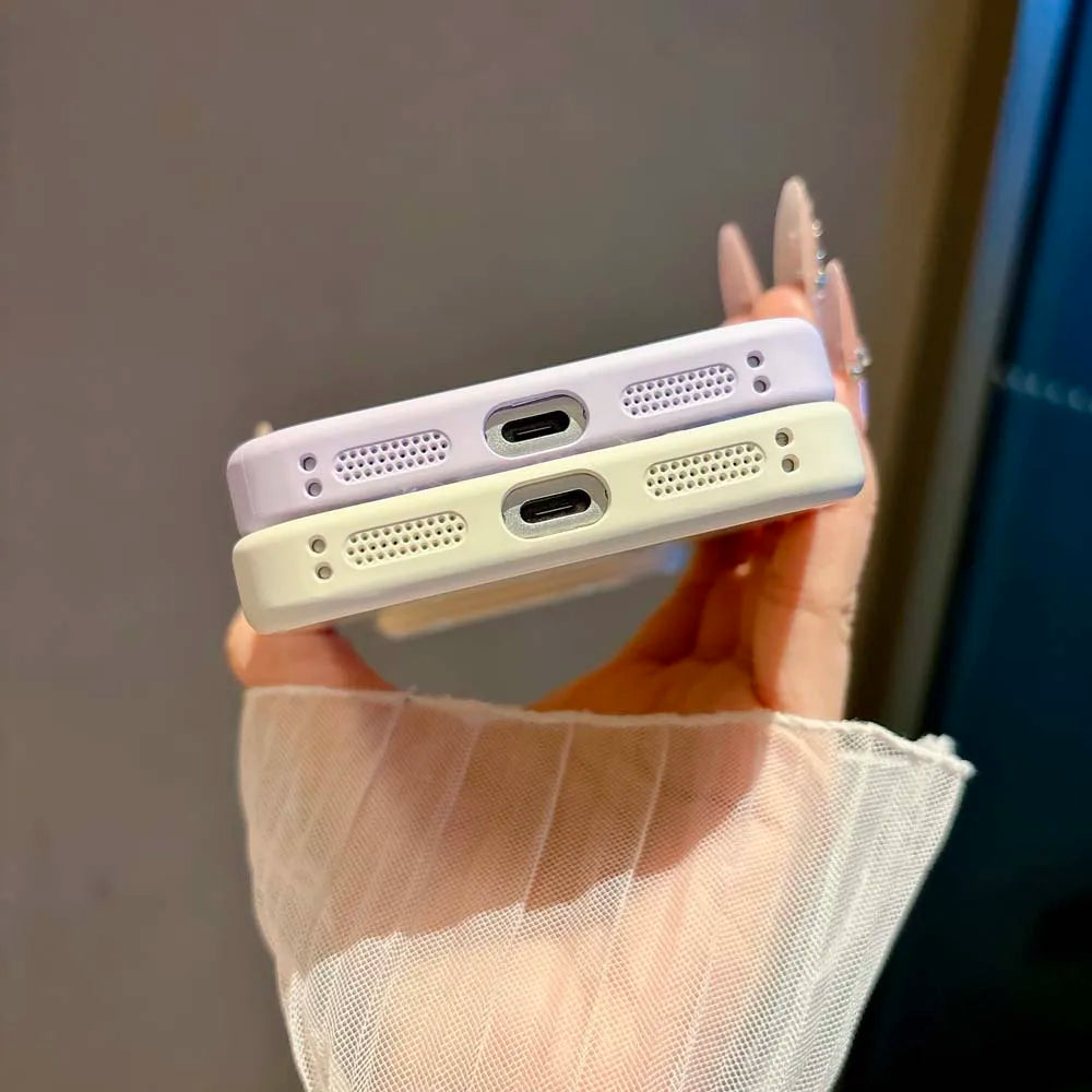 Q6 Candy Color Crystal Glass Lens Protect Phone Case For iPhone 17 16 15 14 Pro Max Contrasting Color Shockproof Back Cover