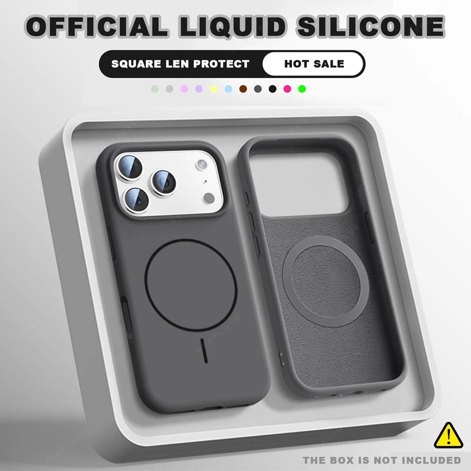 Official Magnetic Phone Case For iPhone 16E 16 15 14 Plus 11 12 13 16 17 Pro Max Air Magsafe Liquid Silicone Protector Cover