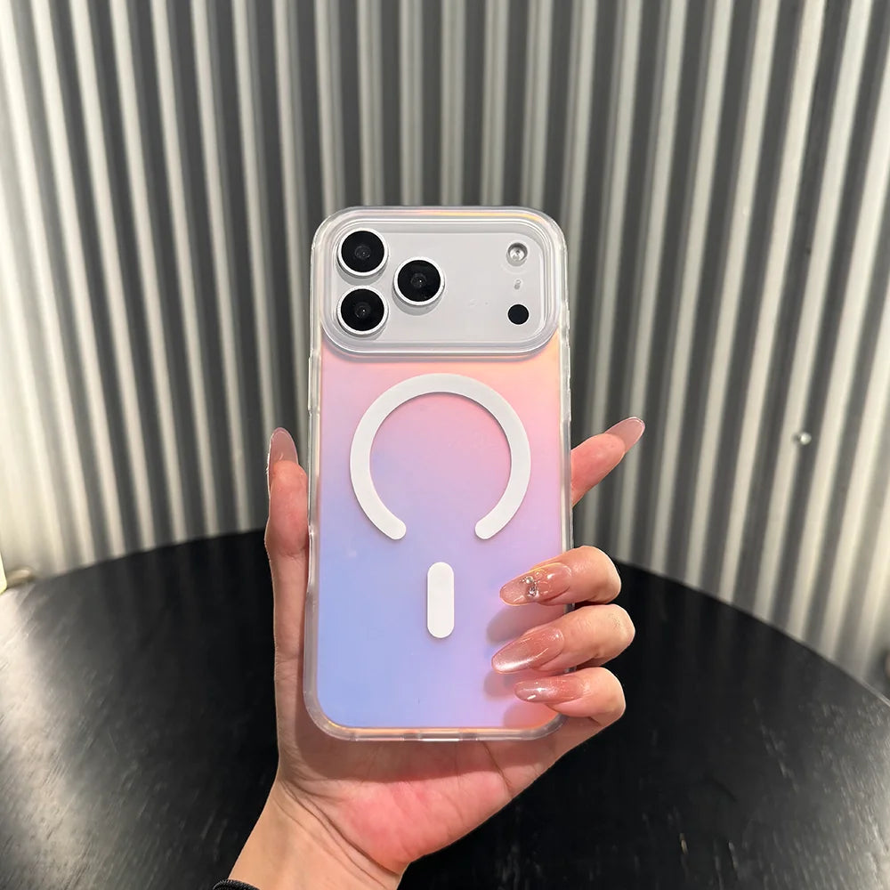 Gradient Frosted Daylight Magnetic Protective Case for iPhone 17 Pro Max 16 15 14 13, Wireless Charging Hard Case