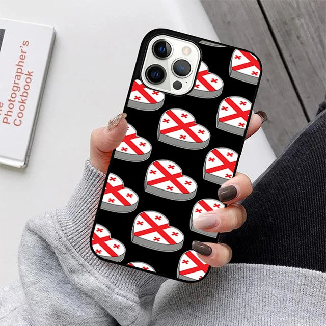 Georgia Flag Phone Case For iPhone 17 Air 16 15 14 13 12 11 Pro Max Plus Max Cover Shell coque