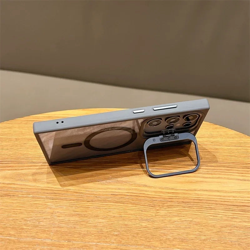 For Magsafe Magnetic Wirelesss Charge Case For Samsung Galaxy S24 S22 S23 Ultra S23 FE Plus Camera Protector Holder Clear Cover