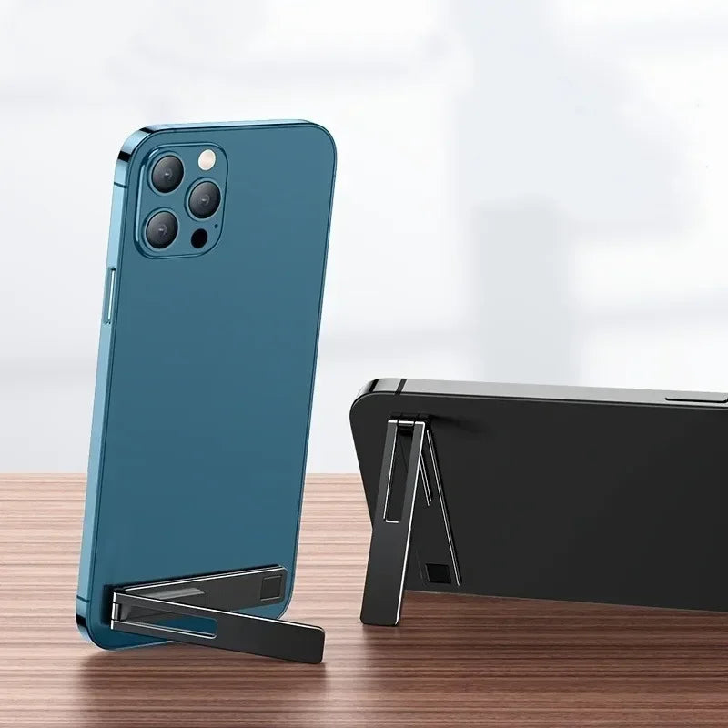 Ultra-thin Minimalist Mobile Phone Holder Metal Folding Back Stick Phone Desktop Holder Portable Mobile Support Phone Stand