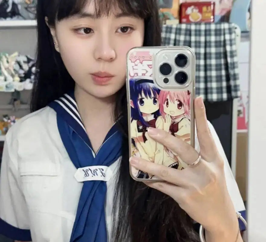 Y2k Hip Hop Girls Print Phone Case For Iphone 16 15 7 8 Plus 14 13 Pro Case Japanese Harajuku Stylish For Iphone Xr Xs Max Cover