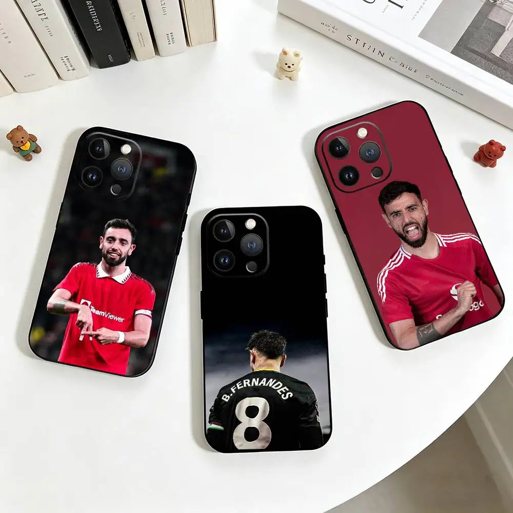 B-Bruno Fernandes Football  Phone Case Silicone Soft For IPhone 17 16 15 14 13 12 11 X XR Plus Pro Max Plus