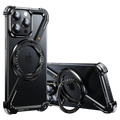 Z Case aluminum Metal for iPhone 16 15 14 Pro Max Frameless with Magsafe Kickstand 360° Magnetic Stand Minimalist Shock Shells