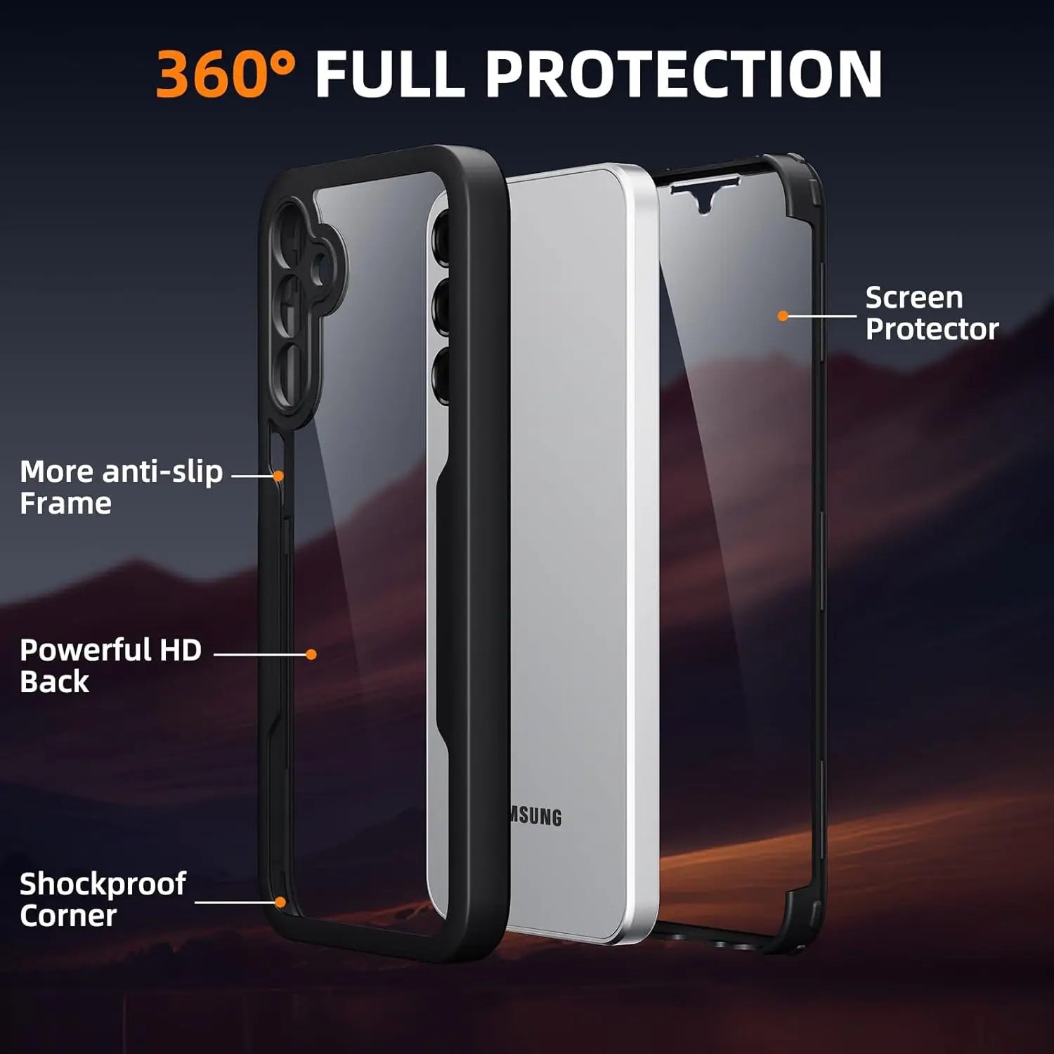 Full Body Protection Case for Samsung Galaxy A57 A37 A17 5G A56 A36 A26 A16 5G A55 A35 A25 A15 Protective Cover Funda Coque Capa