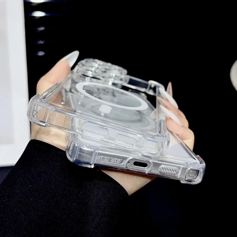 for Magsafe Airbag Shockproof Case for Samsung S26 S25 S24 S23 Ultra Plus S22 S21 FE A57 A56 A35 A05s A54 Clear Magnetic Cover