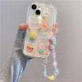 3D Pink Flower Phone Chain Clear Case for Samsung Galaxy S26 S25 Plus S23 S24 Ultra FE S25FE A57 A37 A17 A56 A16 A55 A54 A15 5G