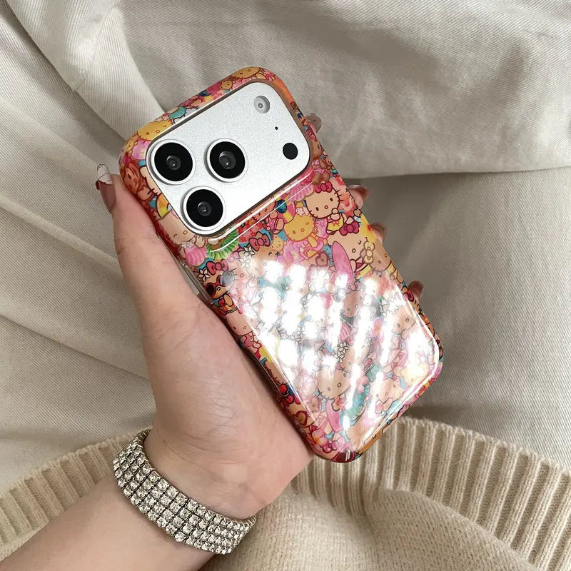 Fashion Cute Cartoon Sanrio Hello Kittty Summer Hawaii Phone Case For iPhone 17 Pro 16 15 14 Pro Max Shockproof Hard Cover