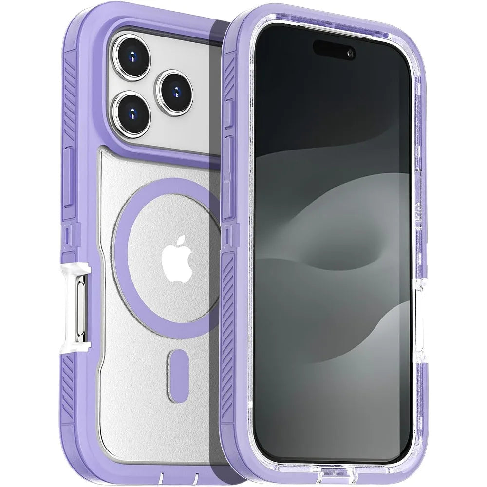 Matte Clear Magnetic OTT Phone Case for IPhone Air 17 16 15 14 Plus 13 Pro Max Anti-Slip Grip & Wireless Charge Protector Cover
