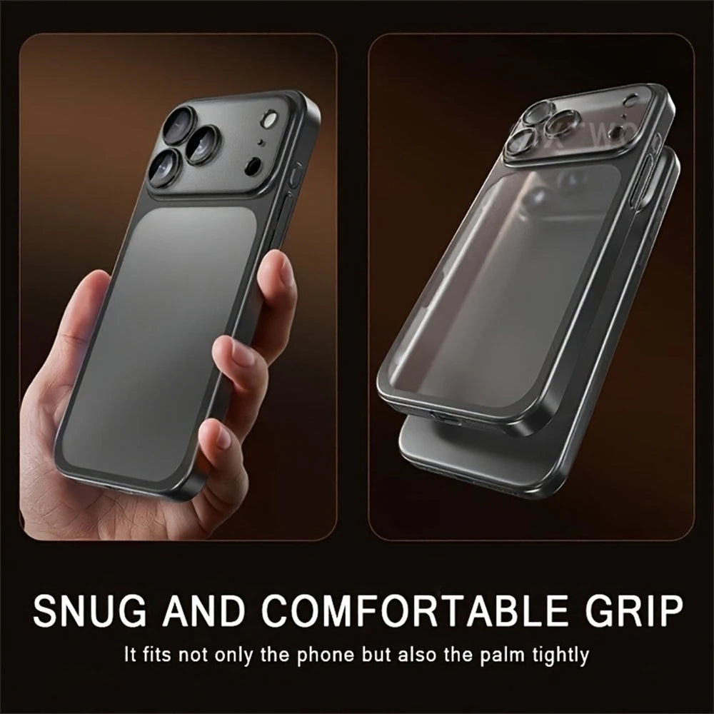 Phone Case For iPhone 13 14 15 16 17 Pro Max Plus Air Luxury Matte Soft Ultra Slim Plating Camera Film Protector Frosted Cover