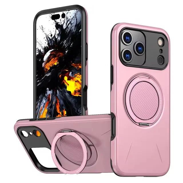 360° Magnetic Bracket Phone Case For iPhone 17 16 15 14 13 12 11 Pro Max Air 5G For Magsafe Shockproof Stand Holder Cover Funda