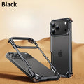 Oatsbasf Metal Magsafe Phone Case for iPhone 17 Air/17 16 15 Pro/Pro Max Ultra-thin Frameless Phone Case Air Cushion Shockproof
