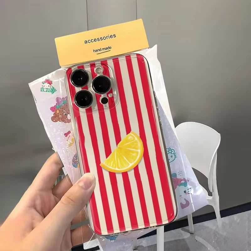Red Checkered Orange Clear Phone Case For Samsung Galaxy S26 S25 Ultra S24 S23 FE S22 S21 Plus S20 A73 A72 A71 Silicone Cover