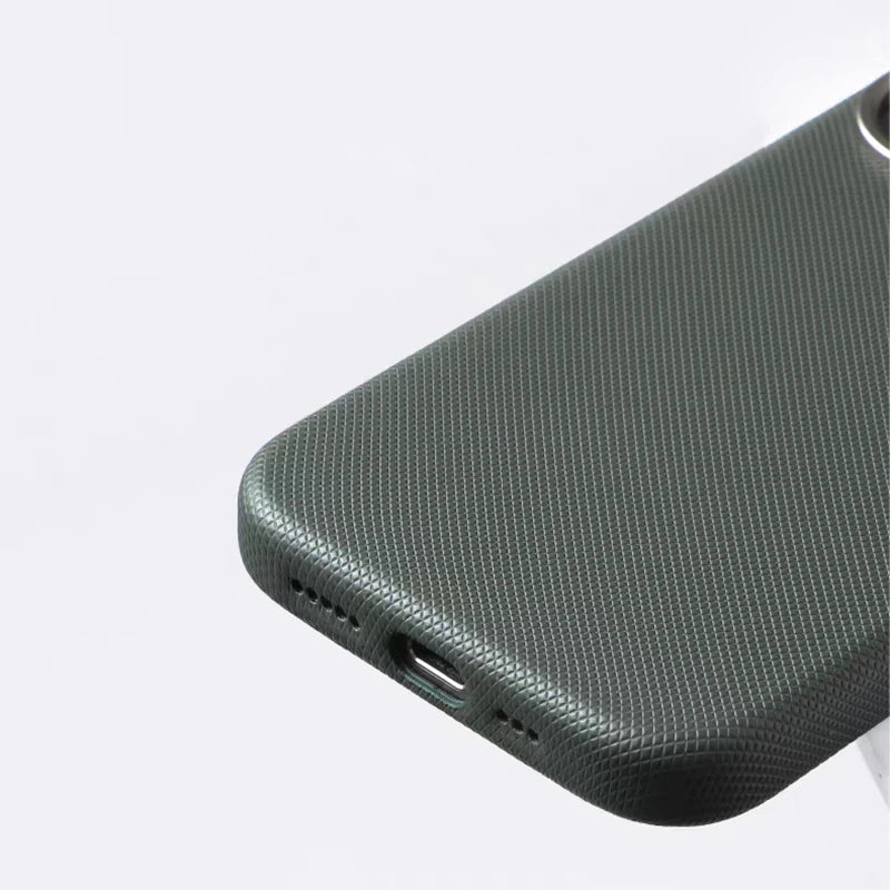 Luxury Diamonds Texture For Magsafe Leather Case For iPhone 17 Pro Max 16 15 14 13 Alloy Lens Wireless Charge Accessories Cover