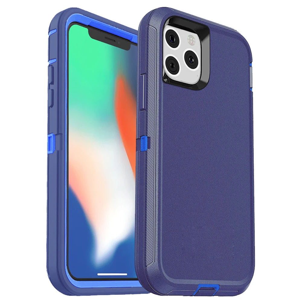 3 in1 For iPhone 15 14 Plus 13 12 11 Pro Max XS Max Shockproof Defend Case Cover+Belt Clip Heavy Duty Case For iPhone 7 8 Plus
