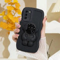 S24ultra Astronaut Holder Wavy Silicone Case For Samsung Galaxy S23 S21 S20 Fe S22 S24 Plus Ultra S 24 23 Stand Cover Note 20 10